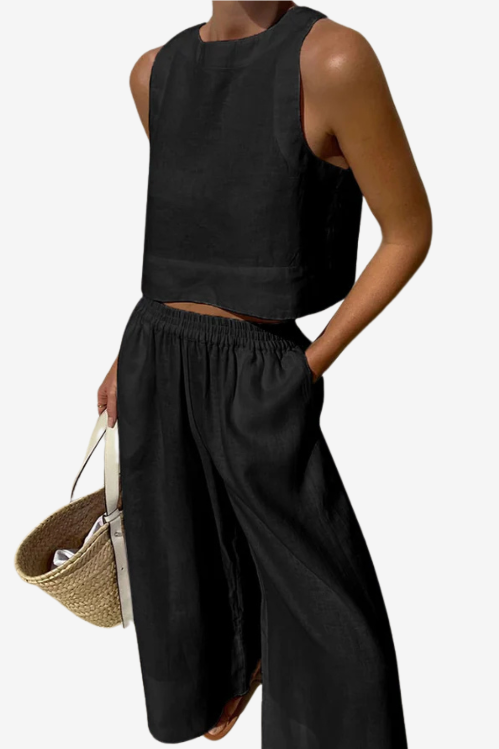 Women's Linen Two-Piece Set - Lightweight Summer Outfit