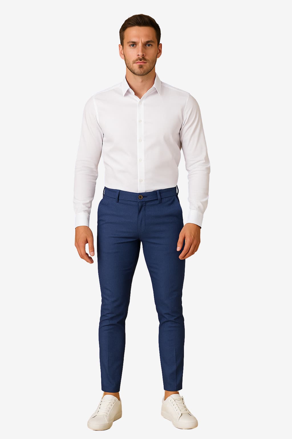 Men’s Slim Fit Tailored Trousers Zip Button Closure