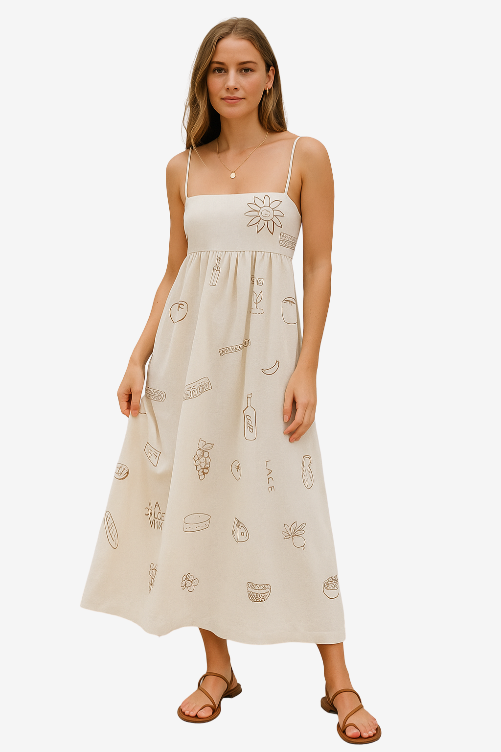 Women’s Spaghetti Strap Maxi Dress Summer Print